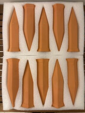 Set of 10 Terracotta Clay Plant Watering Stakes - New-in-box